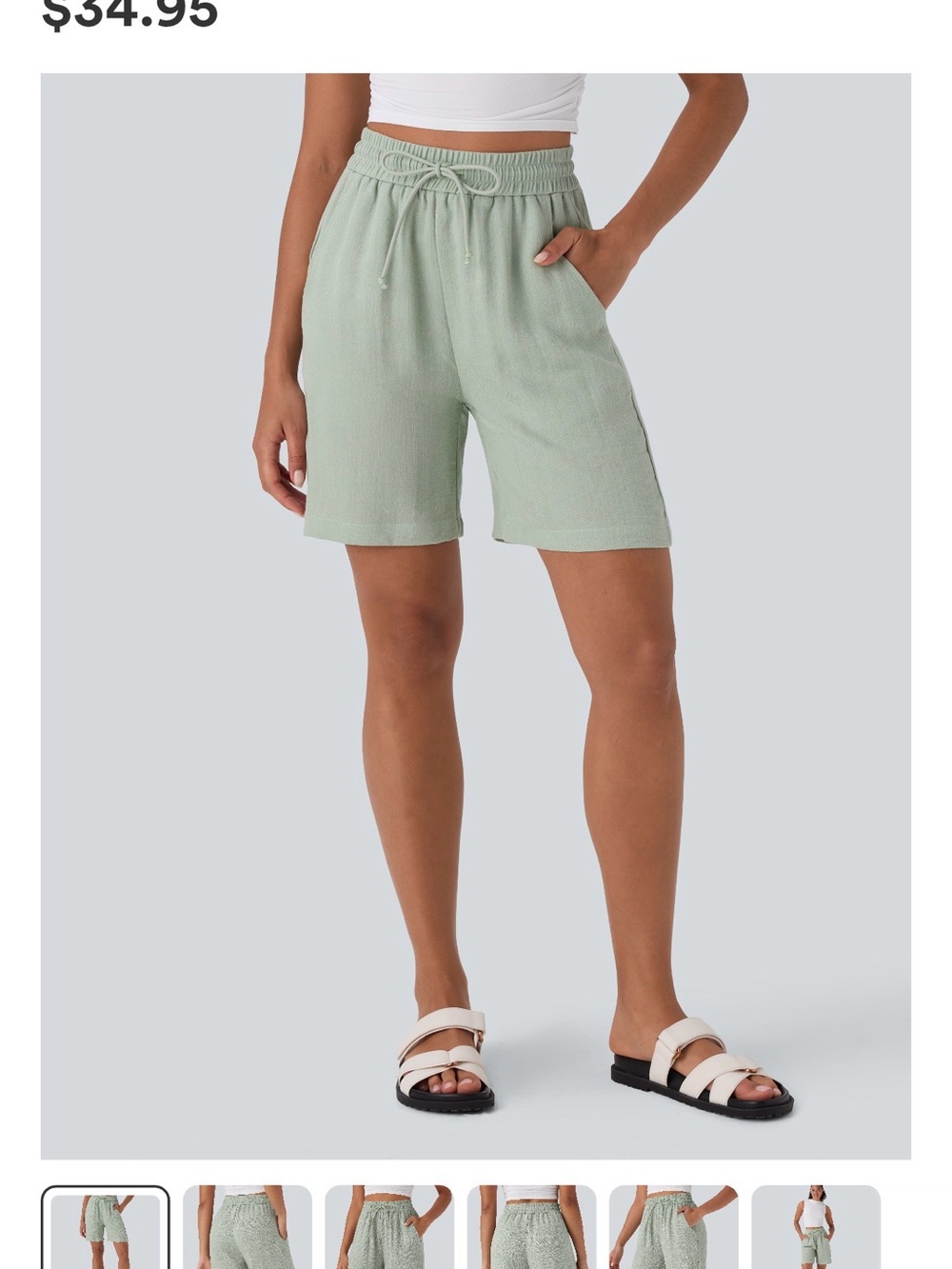 HALARA Sage Drawstring Bermuda Shorts